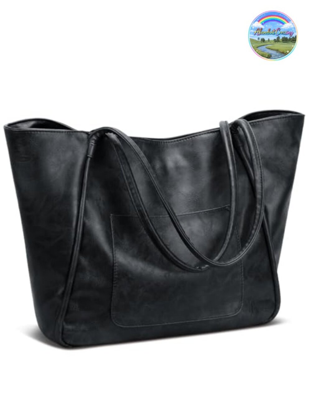 KKXIU Large Tote Bag Women with Zipper Leather Travel Purse Handbag